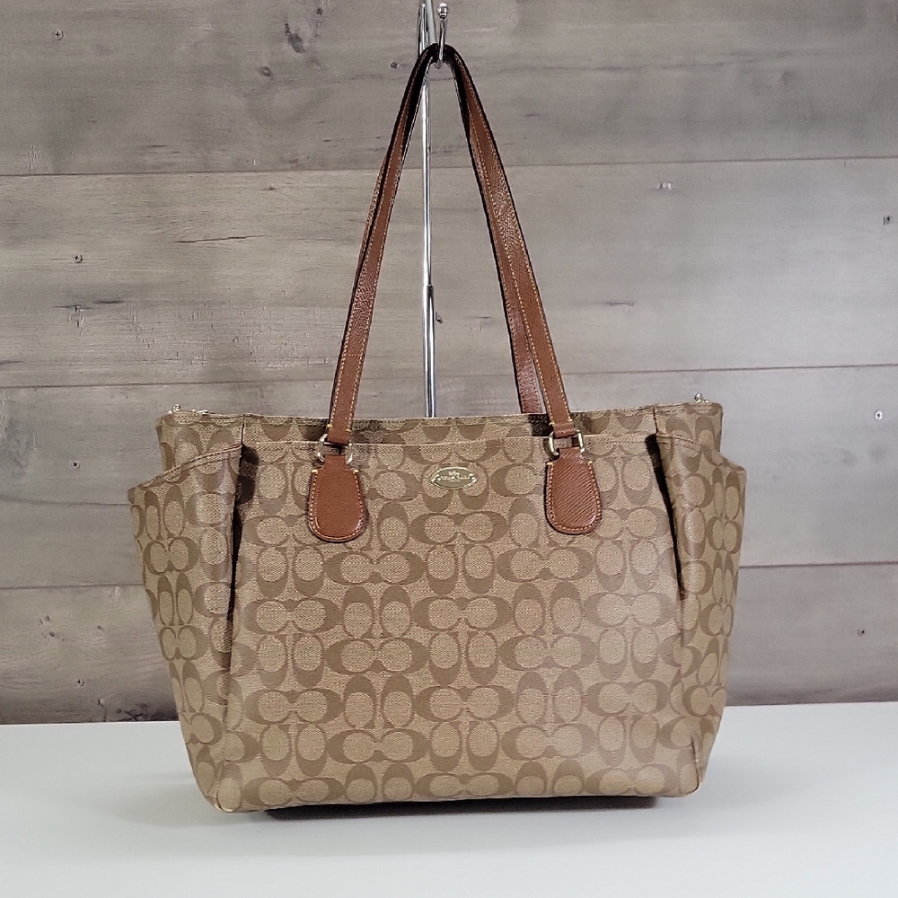 Coach Signature Coated Canvas Diaper Bag F35414